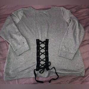 Torrid Active Sweatshirt with Corset Tie (on back) Women’s Plus size 1 Gray NEW